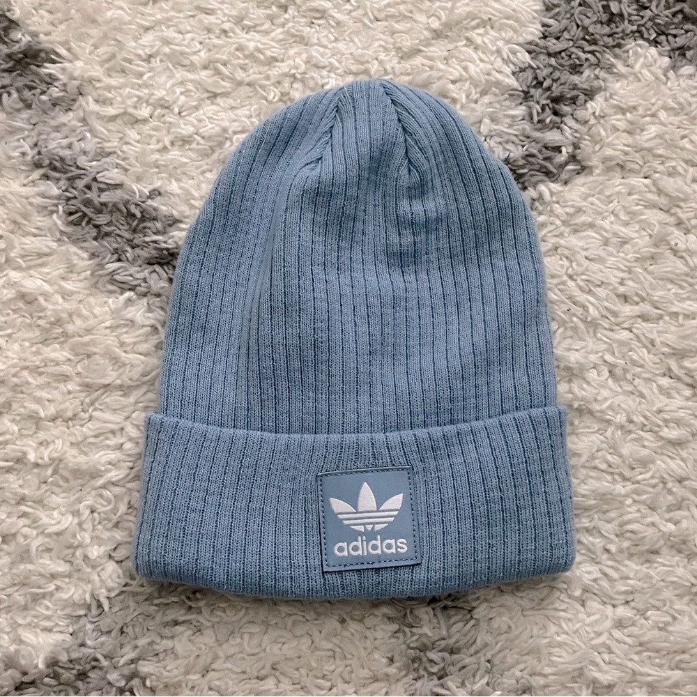 Adidas Blue Ribbed Beanie